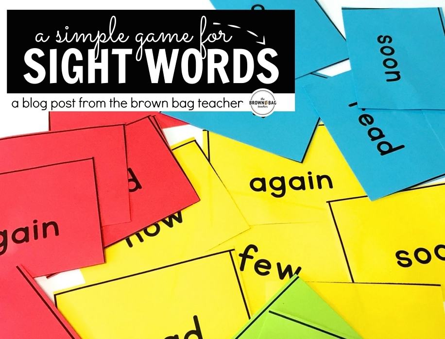 A Simple Sight Word Game The Brown Bag Teacher