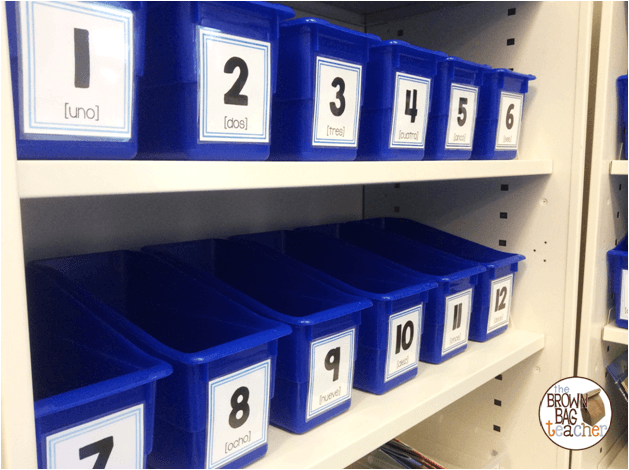 Book Bins with numbers