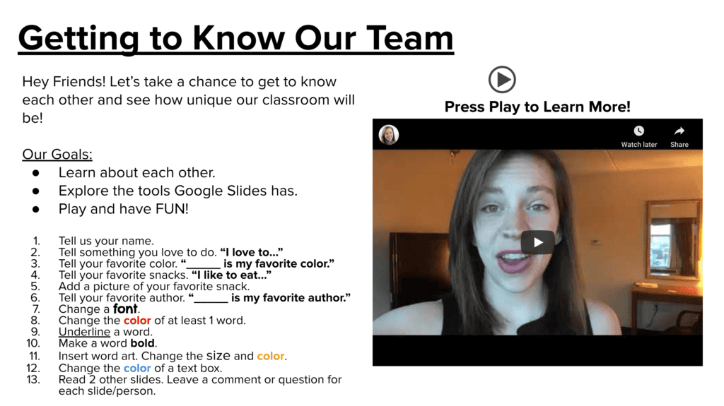 google slide presentation all about me