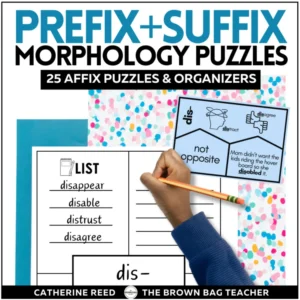 Science of Reading Morphology Vocabulary Puzzles for Prefixes Suffixes Word Work
