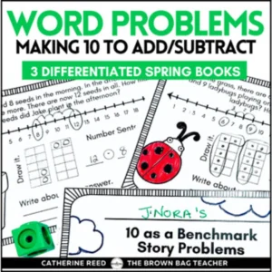 Spring Insect Word Problem Mini-books: Making 10 to Add & Making 10 to Subtract
