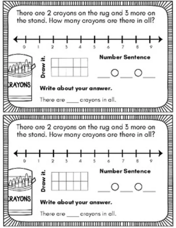 Back to School Addition Word Problem Mini-books: Joining within 5, 10, and 15