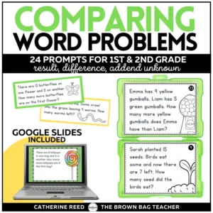 1st Grade Comparing Word Problems: Adding & Subtracting within 20 Stories