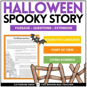 Halloween Reading Passages: Figurative Language, Point of View, 4th, 5th Grade