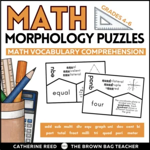 Math Morphology Puzzles Greek & Latin Prefixes Roots 4th-6th Grade Vocabulary