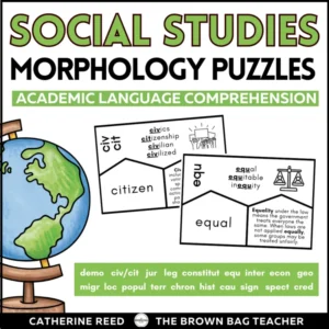 Social Studies Greek & Latin Roots Vocabulary Grades 4-6 Morphology Activities