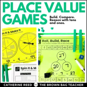 Place Value Activities & Math Centers for 1st Grade, Comparing Numbers, Tens One