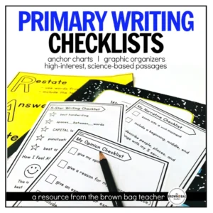 Narrative, Opinion, Inform/Explain Writing Checklists for Scoring K2 Writing
