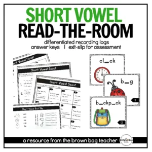 Short Vowels Phonics Word Work: Science of Reading Differentiated Task Cards