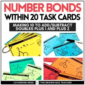 Math Fluency Task Cards: Make 10 to Add, Make 10 to Subtract, Doubles Plus 1 & 2