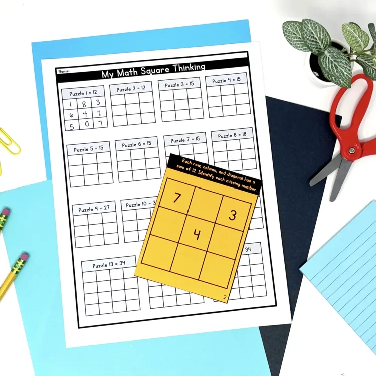 Add within 100 Math Logic Puzzles: Brain Teasers 1st & 2nd Grade Math Enrichment