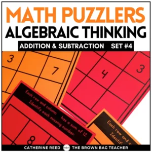 Add within 100 Math Logic Puzzles: Brain Teasers 1st & 2nd Grade Math Enrichment