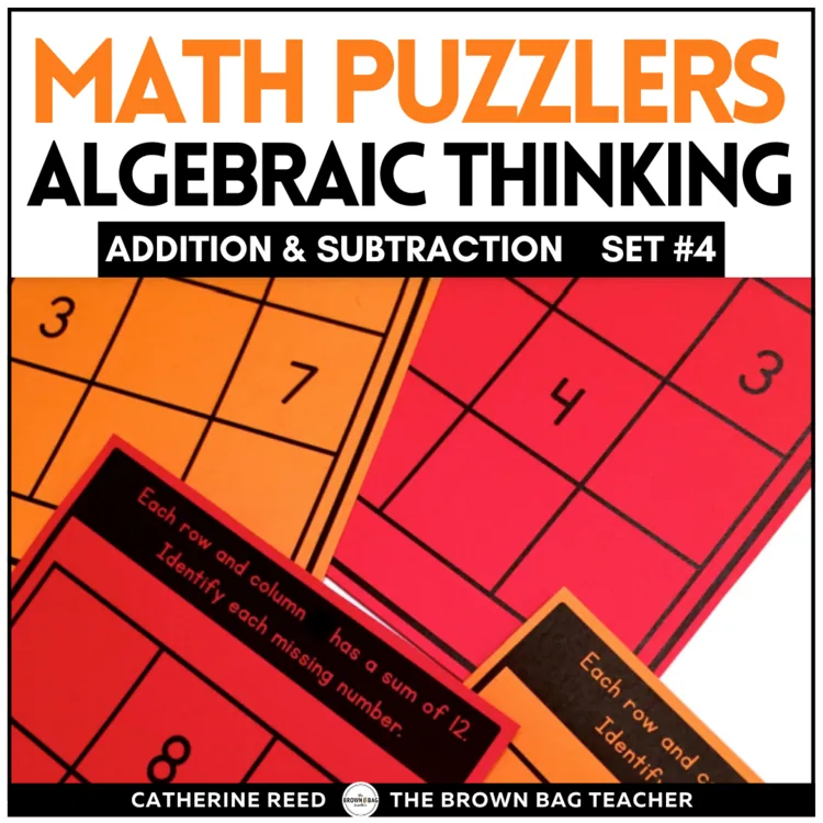 Add within 100 Math Logic Puzzles: Brain Teasers 1st & 2nd Grade Math Enrichment