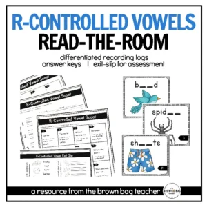 R-Controlled Vowel (ar, er/ir/ur, or) Phonics Task: Differentiated Read-the-Room