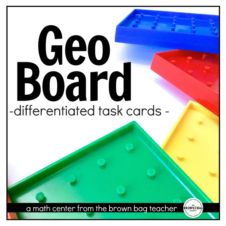 Differentiated Geo Board Task Cards: 1st Grade Geometry and Shapes Math Center