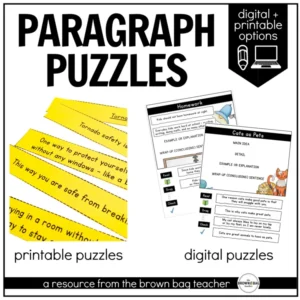 Paragraph Writing & Structure Puzzles: 1st & 2nd Grade Paragraph Writing Outline