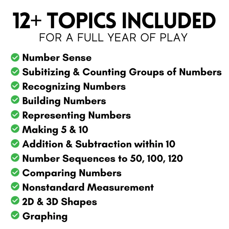 Kindergarten Addition Subtraction Math Centers: 20 Math Games for Number Sense