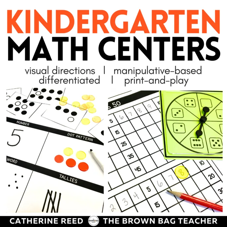 Kindergarten Addition Subtraction Math Centers: 20 Math Games for Number Sense