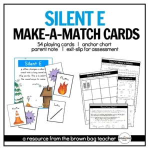 CVCe Phonics Game: Make-a-Match Cards for Silent E Word Work