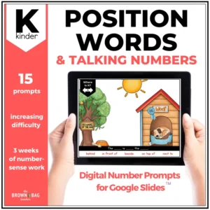 Geometry Number Talks (Digital): Preposition & Position Words for Kindergarten