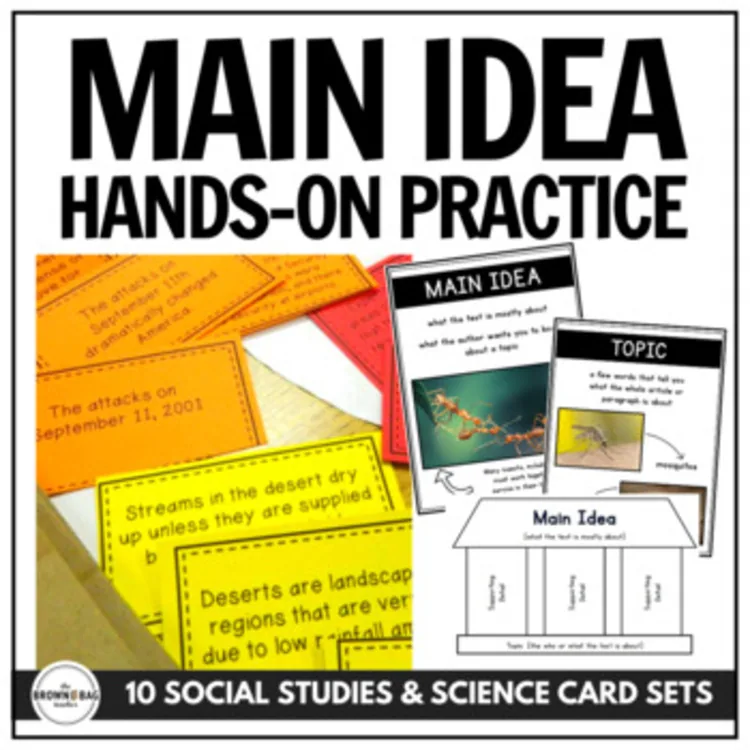 5th Grade Main Idea Passages: Hands-On Practice Multiple Choice, Short Answers